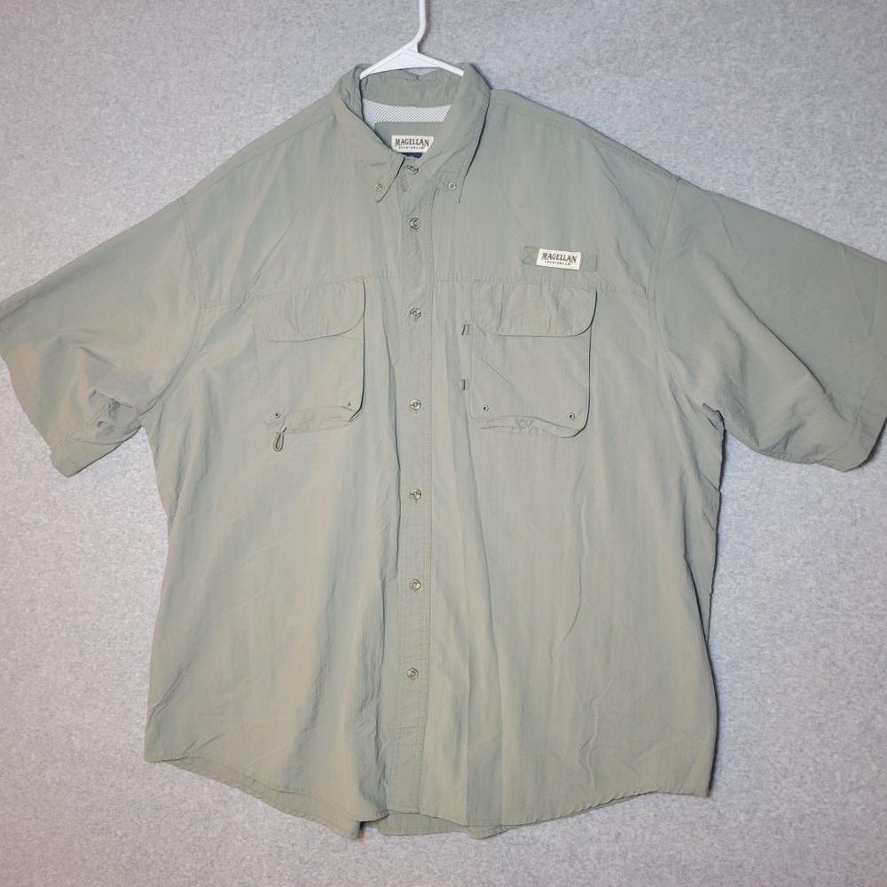 Magellan Vented Fishing Shirt Mens 3XL Sage Green Outdoors Camping
